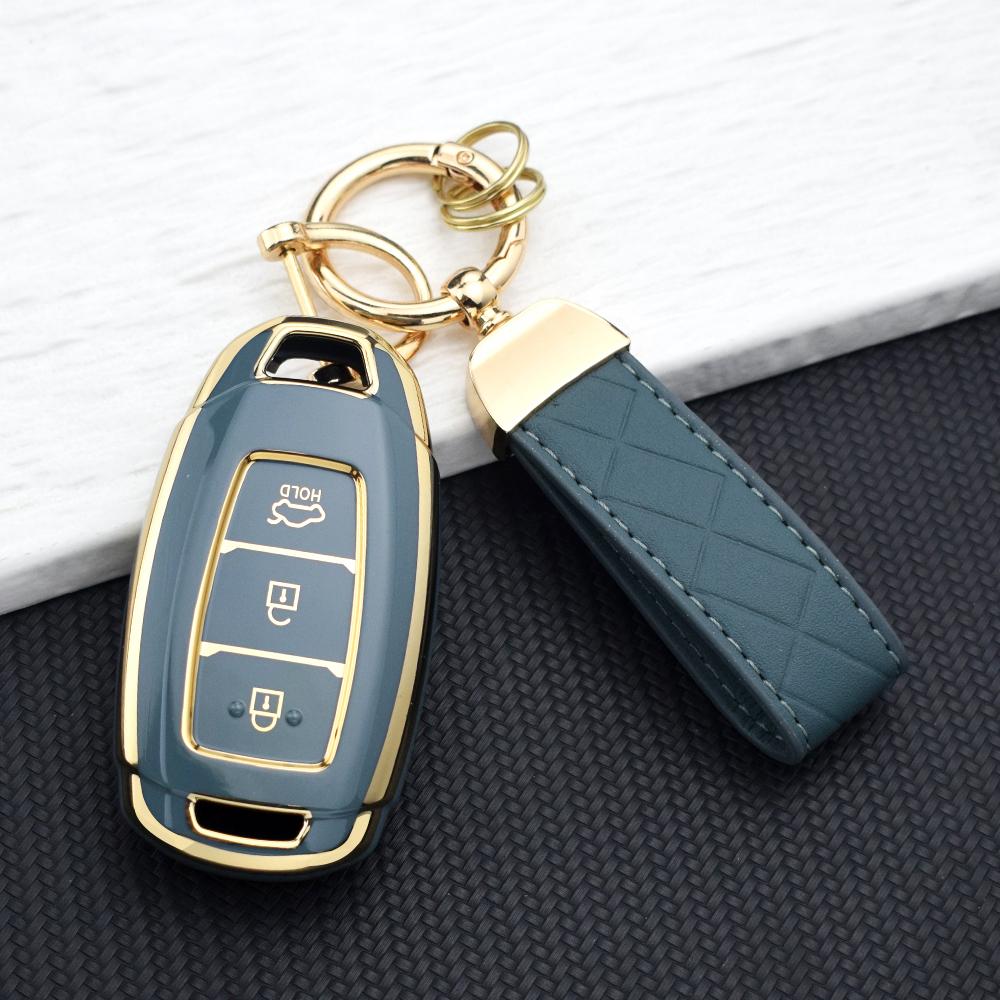 Tpu Car Key Fob Case Cover For Hyundai Elantra Grandeur Accent Solaris Sonata Palisade Kona Creta I20 I30 Ix35 Ix25 Key Chain