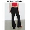 UR Women's High-Waist Slim Flared Pants with Lace-Up Detail
