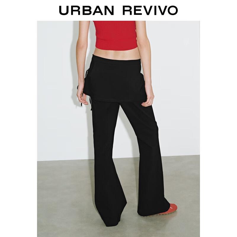 UR Women's High-Waist Slim Flared Pants with Lace-Up Detail