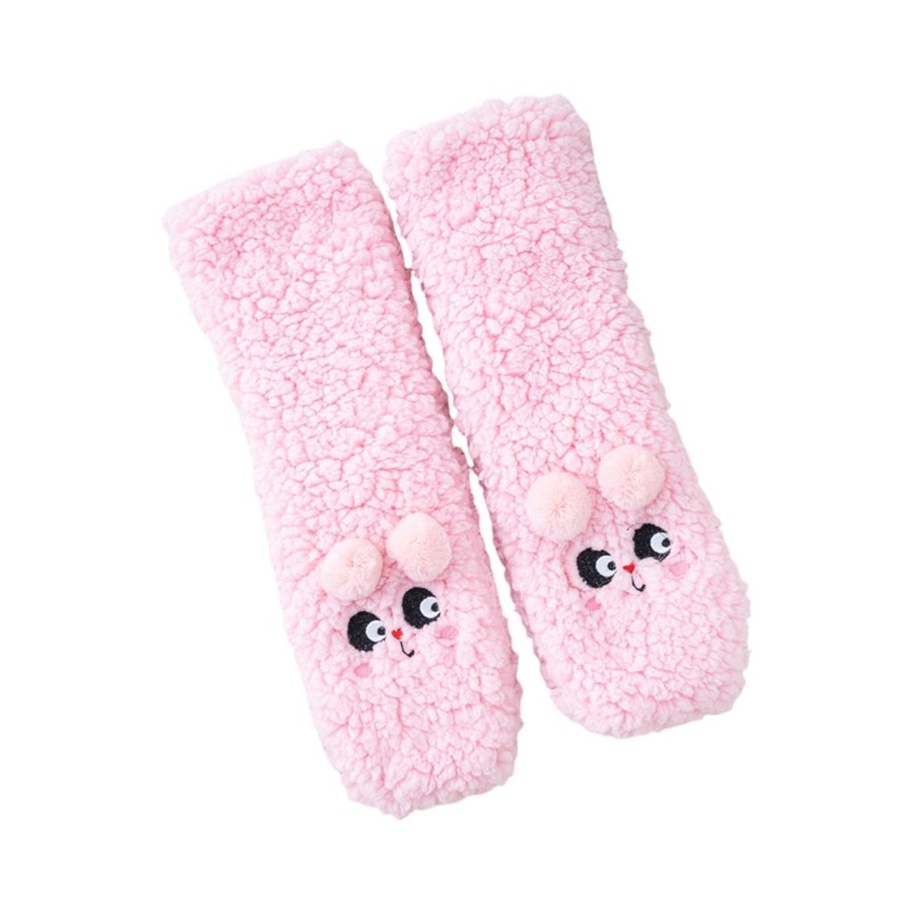 Damen Winter Socken Lustige Verdickte Warme Mittelrohrsocke Warm Kawaii Cartoon Hausboden Korallenvlies Mädchen Flauschige Strümpfe