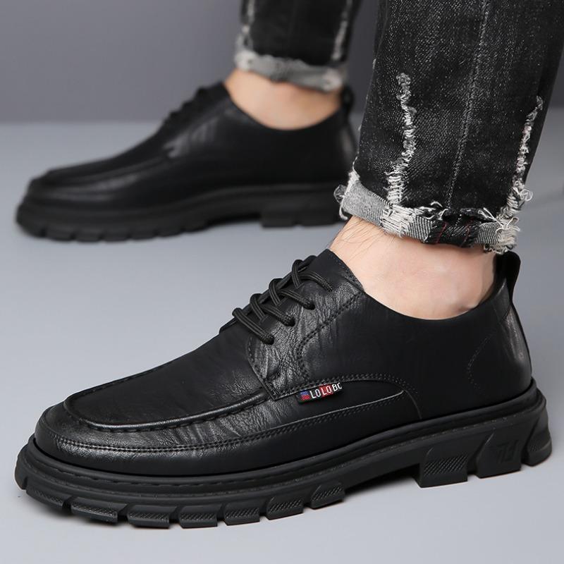 Fashion British Leather Business Men's Dress Shoes Spring Autumn Fashion Soft Sole Man Work Shoes Designer Fashion Casual Shoes Male