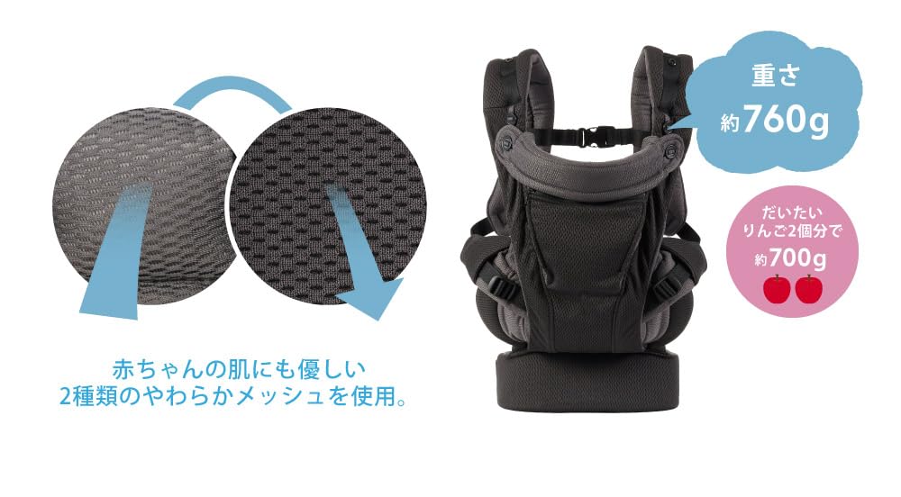 Lucky 1934 Fuwa Hug Baby Charcoal Gray Carrier,