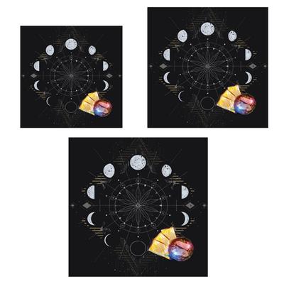 Divinations Tablecloth Moon Phases Astrologys Tarot Cards Tablecloth Altars Cloth Divinations Board Game Accessory