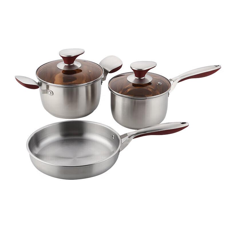 LUVHOOLH-TX01 Набор джазовой посуды из 3 предметов 24cm Frying Pan, 18cm Soup Pot, 16cm Milk Pot