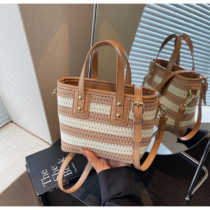 Popular Small Bag Women's Summer New Crossbody Knitted Woven Bag Portable Bucket Bag