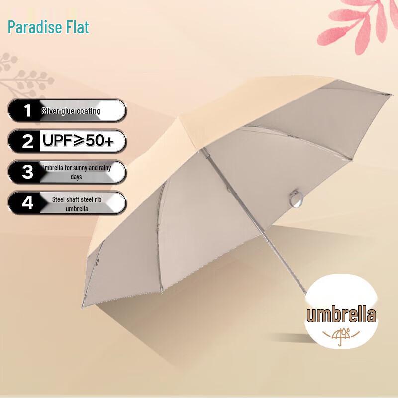 Silver-Coated UV Protection Three-Fold Umbrella