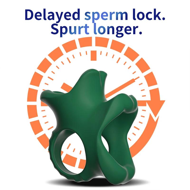Sexy Lip Mouth Penis Ring Male Penis Enlarger Extender Testicle Restraint Cock Ring Lock the Sperm Male Penis Training Sex Toys
