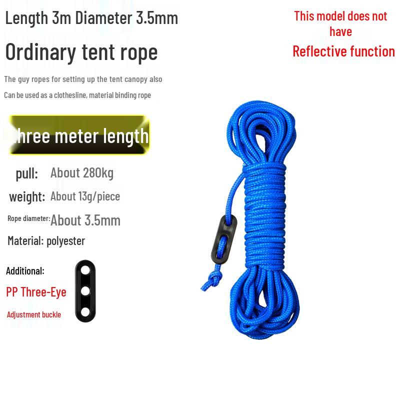 Reflective Wind Rope for Camping Tents - 4mm & 6mm Guy Rope