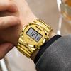 Binbang Watch Simple and Fashionable Round Digital Trendy Man Waterproof Sports Steel Belt Electronic Watch