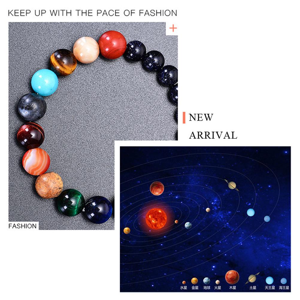 Solar System Bracelet The Eight Planets Guardian Star Natural Stone Beads Bracelet Bangle Gifts for Girls