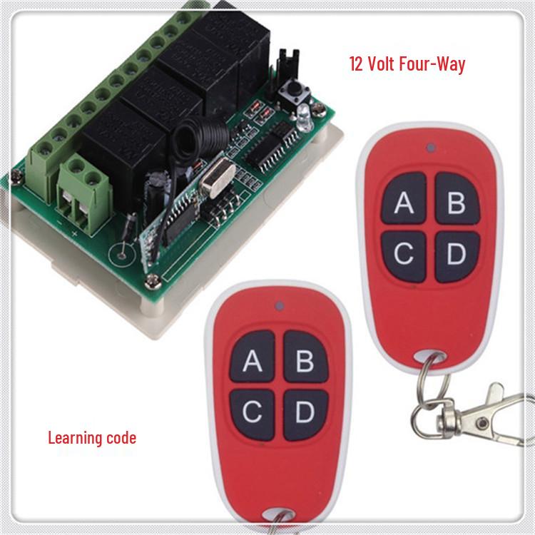 12V DC Wireless Remote 4-Way Switch & 2 Remotes Dual-way Remote Switch