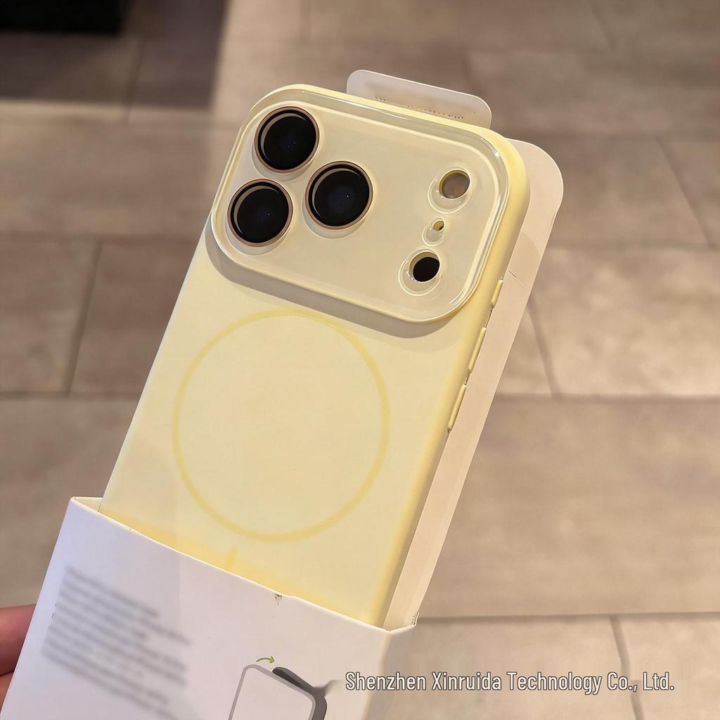 iPhone 17 Pro Max Liquid Silicone Magnetic Phone Case with Ring and Mirror Drop Protection