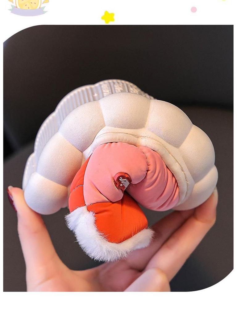 Children's Winter Velvet-Lined Cotton Slippers with Heel Support - Non-Slip, Waterproof, Warm Shoes for Big Kids & Parent-Child Pairs