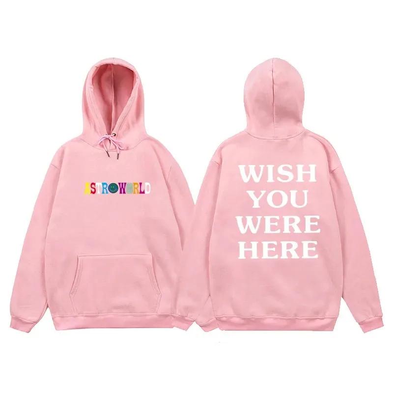 

Хіп-хоп Худі Чоловіки Жінки ASTROWORLD Худі Толстовки Cactus Jack WISH YOU WERE HERE Принт з Літерами Худі з Капюшоном Чоловік Вуличний Стиль M