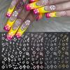 1 Sheet Self-Adhesive Bronzing Floral Nail Art Stickers Decals for Women Nail Art Supplies Nail Stickers for Nail Art Decor