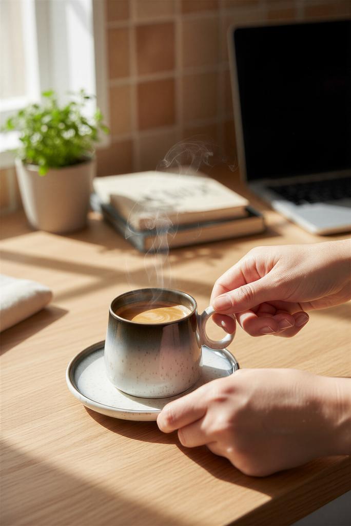 Ceramic Cup 120 Ml Elegant Design With Coffee Plate