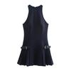 Fashion Y2K Pleated Mini Dress For Women 2025 New Elegant Sleeveless O-neck Chic Evening Short Dress Female Club Party Vestidos