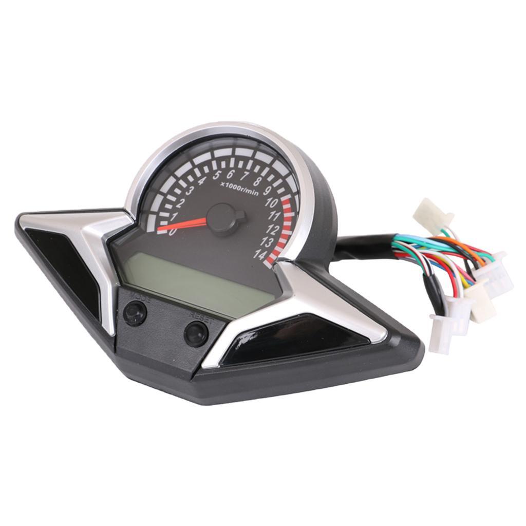 Motorcycle Digital Speedometer Gauge With LED Backlight Small And Light Weight Plastic Tachometer