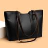 Simple Modern Tote Beige Color-Blocked Lychee Pattern Tote Bag Minimalist Design Comfortable for Daily Essentials