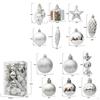 Christmas Baubles Hanging Pendants Silver Color Decorative Accessory Assorted for Fireplace Mantles
