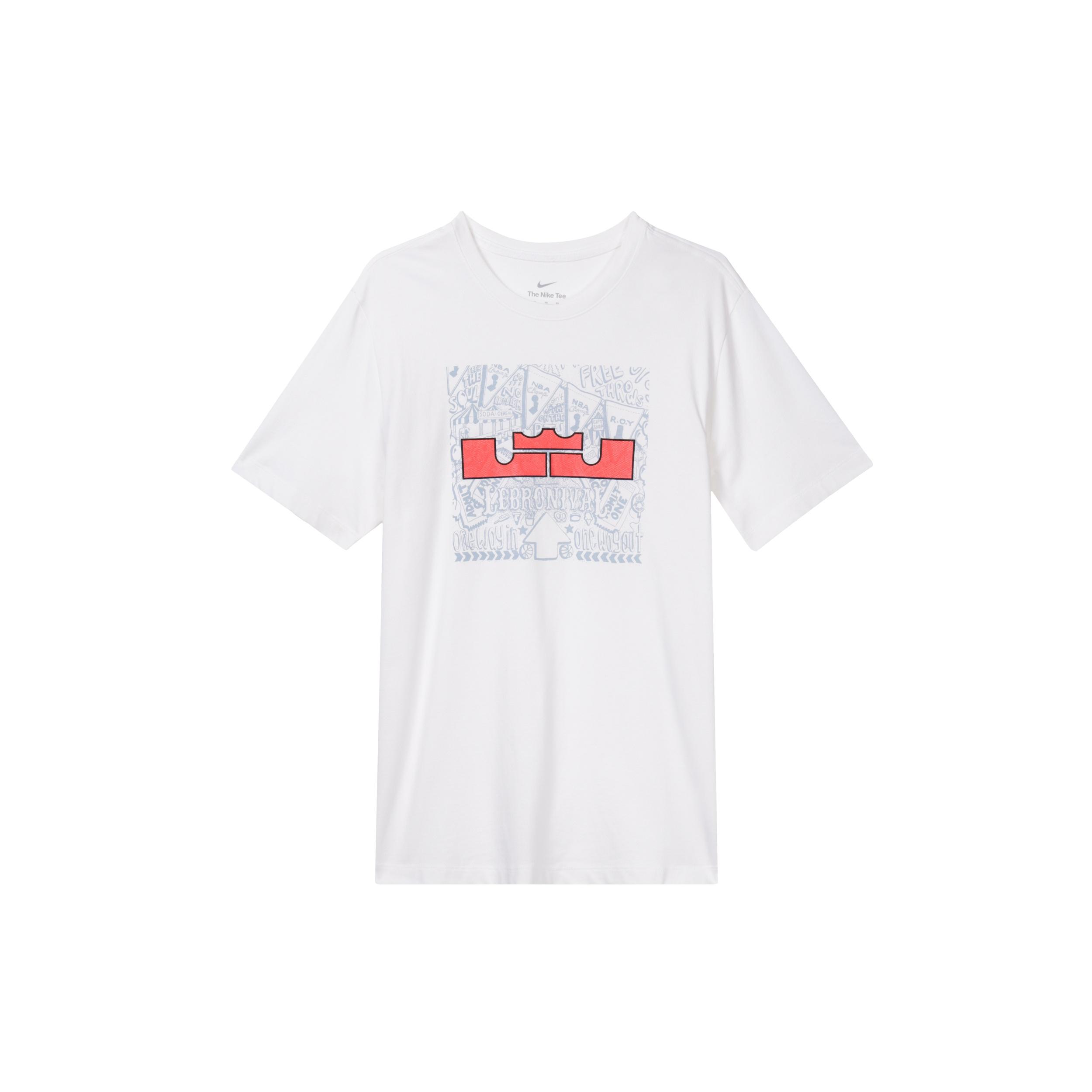Nike Cartoon Pattern Printing Knit Casual Short Sleeve White Men s DQ1884-100 L