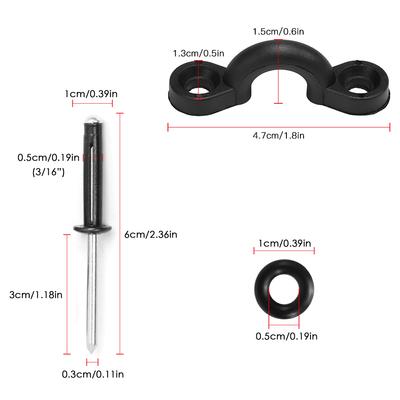 Kajak-Ankerwagen-Set mit ???????Tri-Grip-Nieten, O-Ring, Klampe, Seilpolster, Ösen, Riemenscheiben, Zurrgurte