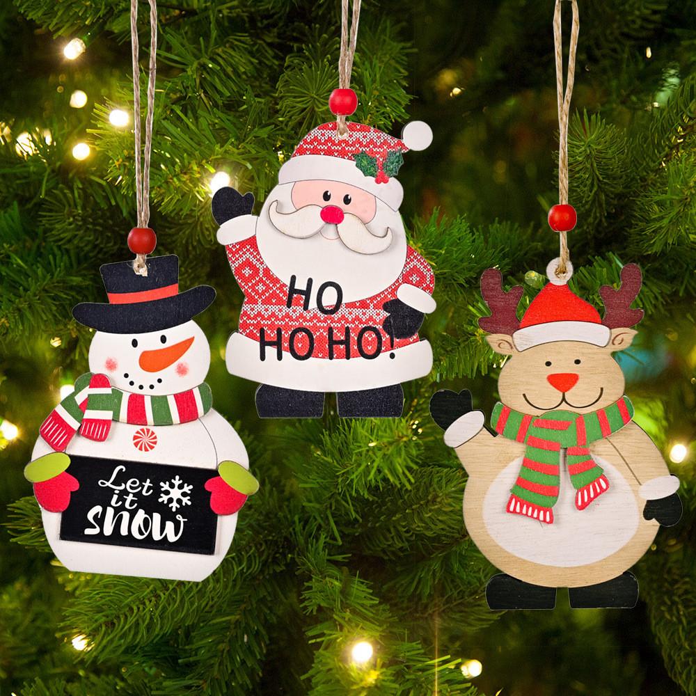 Christmas Decoration Trees Printed Wooden Shopping Mall Atmosphere Up Dress