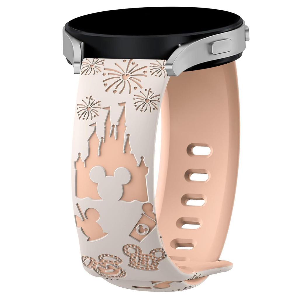 Compatible Silicone Sports Strap for Samsung, Huawei, Galaxy Watch 5 & 6 - 3D Laser Engraved Style.