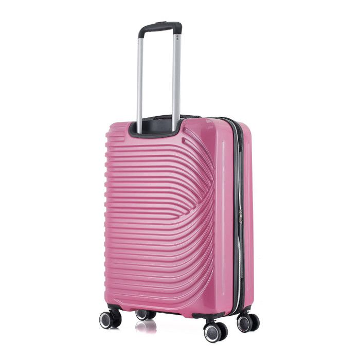 Lot de 3 valises Extensible Rigide Trolley Polycarbonate - LYS Paris 328/3 - 328 &amp; 322 Fushia