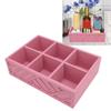 Coffee Station Organizer with Small Dividers Wooden Coffee Bar Accessories Storage Box for Countertop Decor Pink