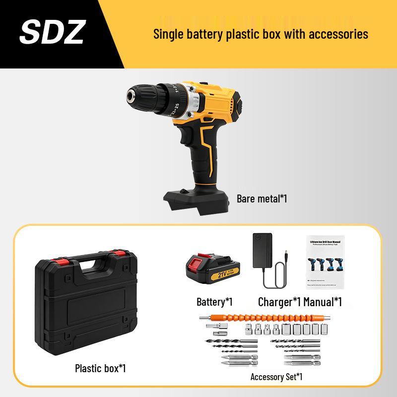 3-Function Handheld Lithium Hammer Drill & Electric Screwdriver Set
