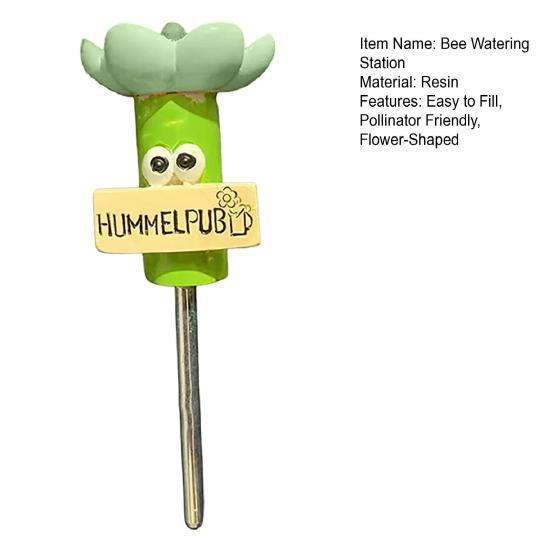 Bee Watering Station Flower-Shaped Resin Bee Water Feeder Outdoor Pollinator Drinking Station for Garden Bees Butterflies