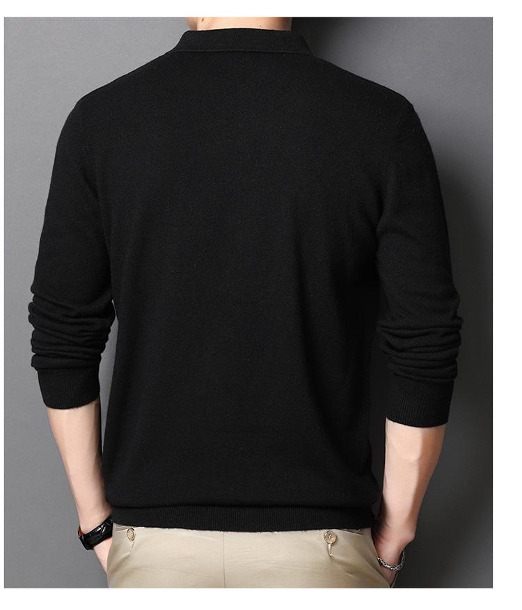 Tommy Men's Knit Wool Sweater, Lapel Polo - Spring/Autumn Casual for All Ages