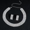 3pcs Women's Zircon Set Rhinestone Earrings Necklace New Wedding Party Luxury Fashion Accessories-4068