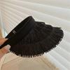 Fashion Tassel Design Straw Hats UV Protection Straw Braid Sunshade Cap Wide Brim Sun Hat Summer Outdoor Activities Use