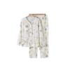 New pajamas women's pure cotton gauze double-layer crepe thin long-sleeved spring and autumn summer collarless cotton loungewear set