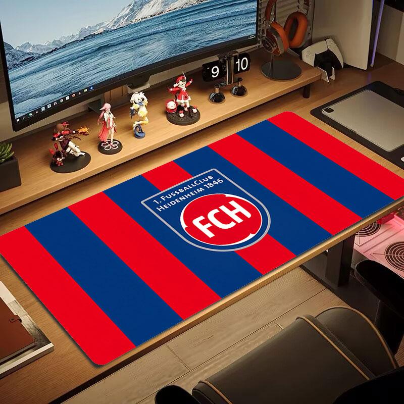 FC Heidenheim Mauspads, Große Gaming-Schreibtischmatte, Rutschfestes XXL-Mauspad für Laptop & Tablet, Mini-PC-Spielmatte mit Genähten Kanten