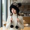Winter Hat Female Cute Antlers Hairball Ear Protectors Plush Hat Christmas Thickened Northeast Lei Feng Hat Cycling Hat