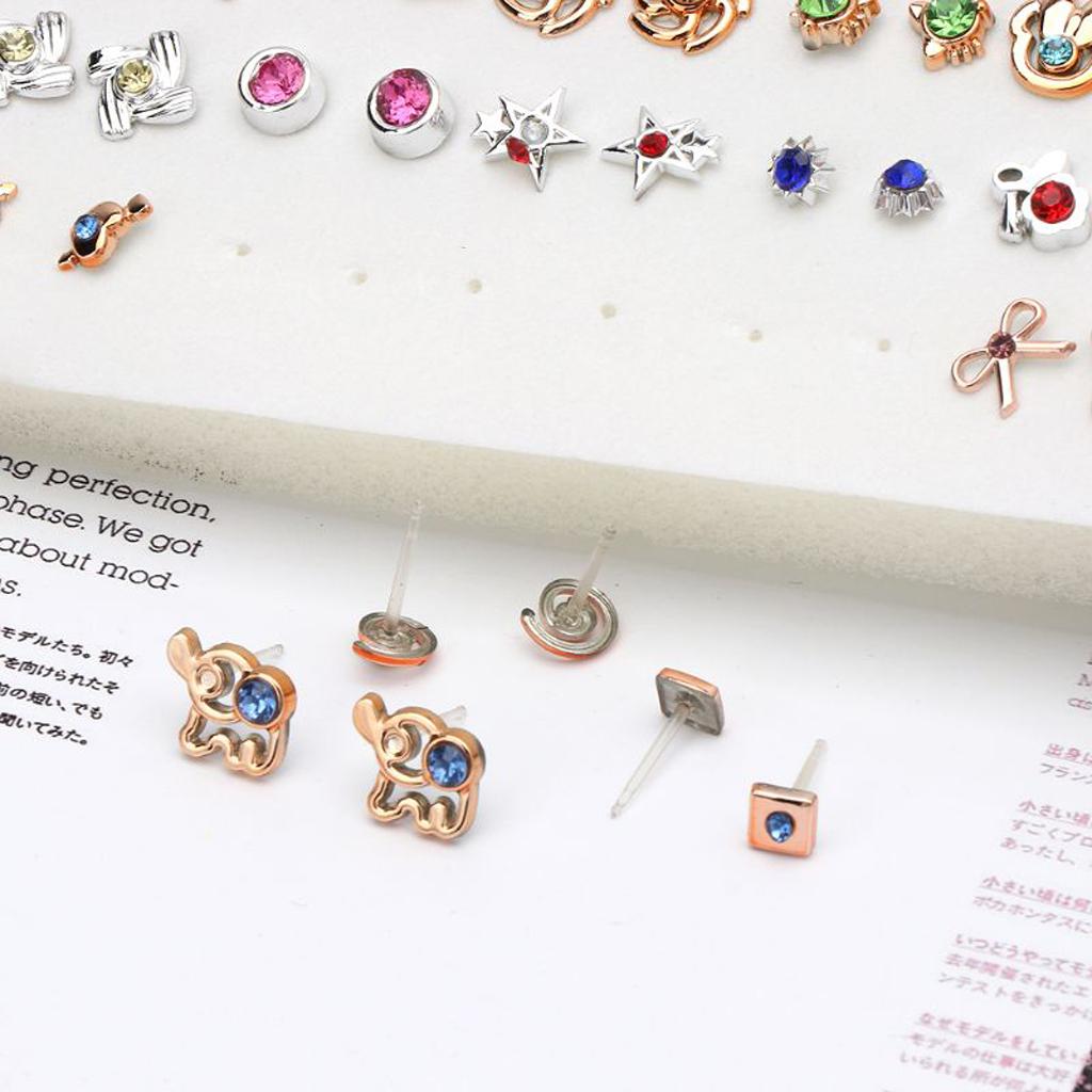100 Pairs Assorted Styles Plastic Stud Earrings Set Surprise Gift for Girlfriend