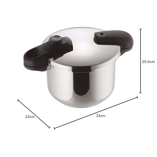 PEARL METAL HB-5135 4.5L Pressure Cooker with Two Handles, Triple-Layer Bottom, Switchable, Quick Eco