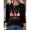 Long-sleeved Christmas Printed T-shirt, Spring and Autumn Women's Round Neck Casual Top