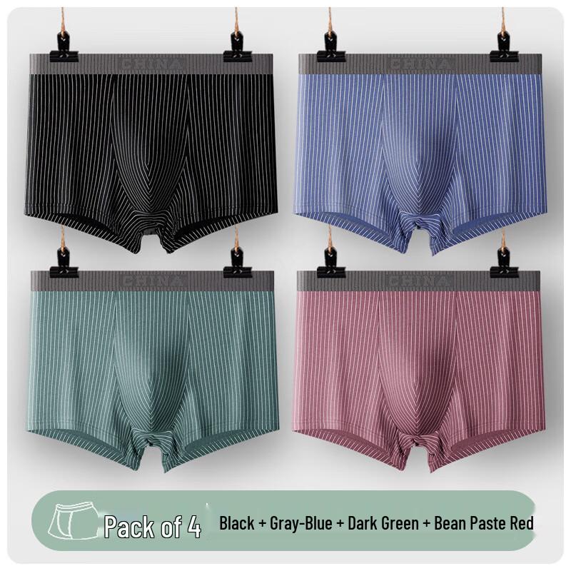 

Yalu Men s Anti-bacterial Boxer Briefs 4-Pack XL