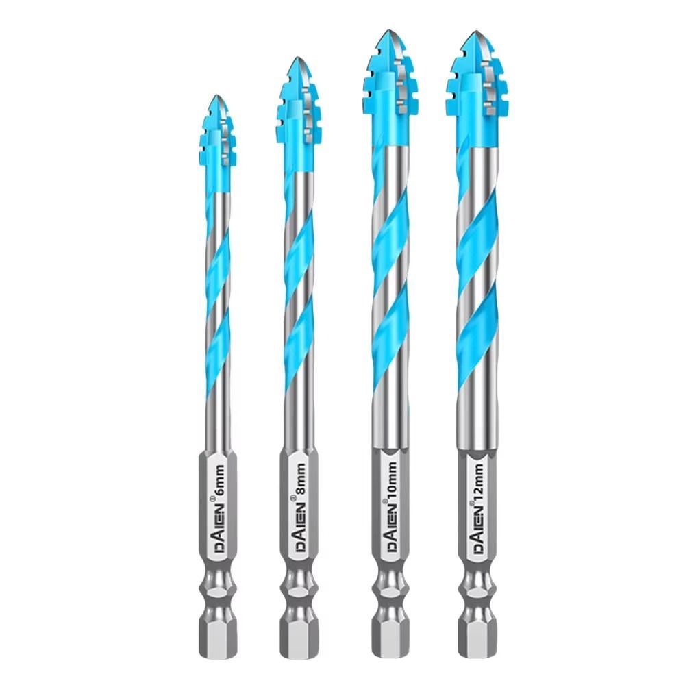 High Hardness Eccentric Drill Four-Edged Tile  Drill Bit Durable Triangle Tile Drill Set  Glass