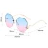 Oversized Rimless Sunglasses New Fashion Women Pink Shades Brand Design Blue Sun Glasses for Decoration Travelling Beach