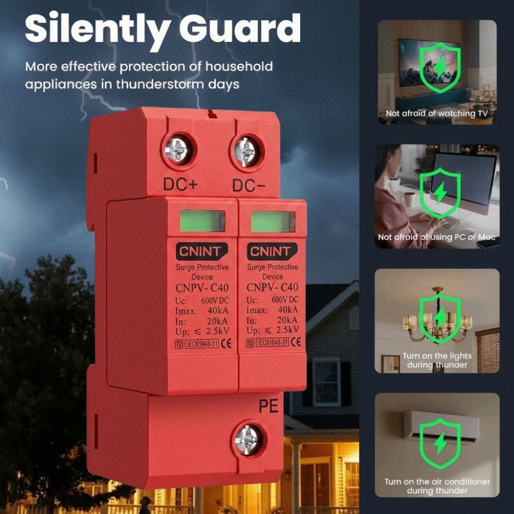 DIN Rail Surge Protective Device PV System Surge Protector DC Low-voltage Arrester Solar PV