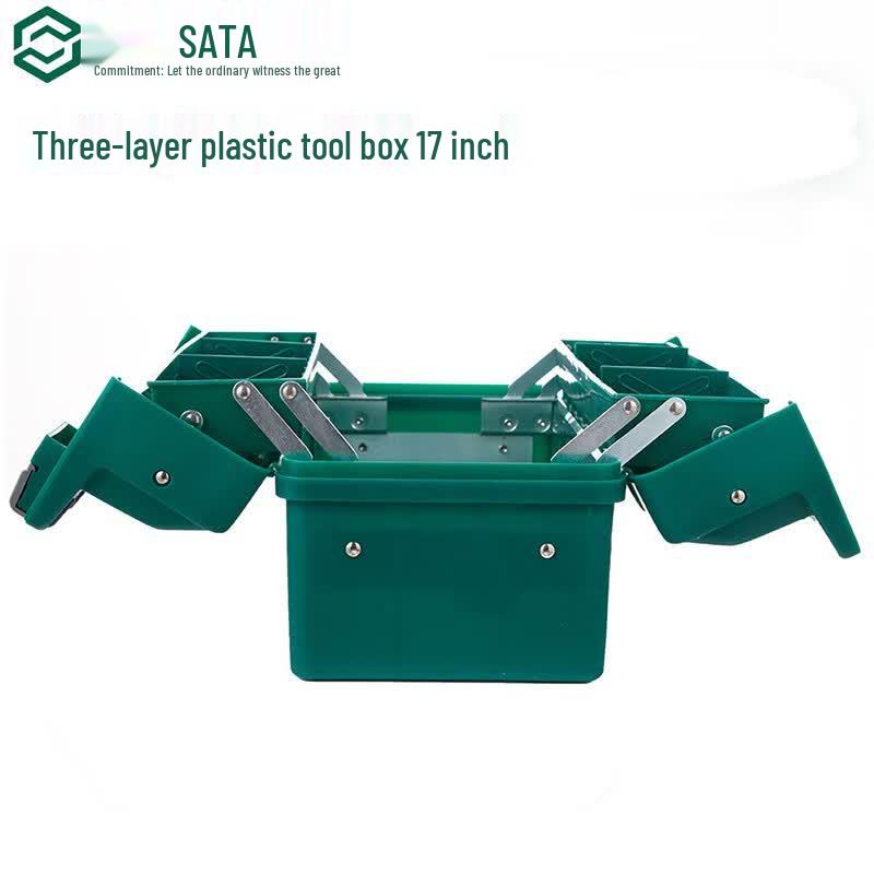 SATA 95166 17-Inch Three-Tier Plastic Toolbox
