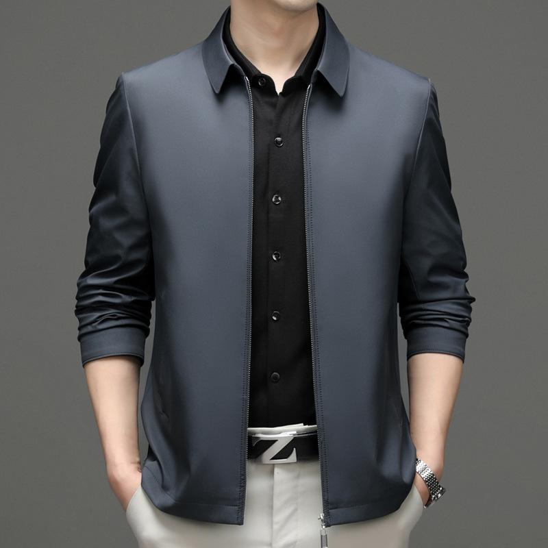 Spring and Autumn New Lapel Jacket Men's Versatile Thin Jacket Men's Casual Men's Dad Clothing