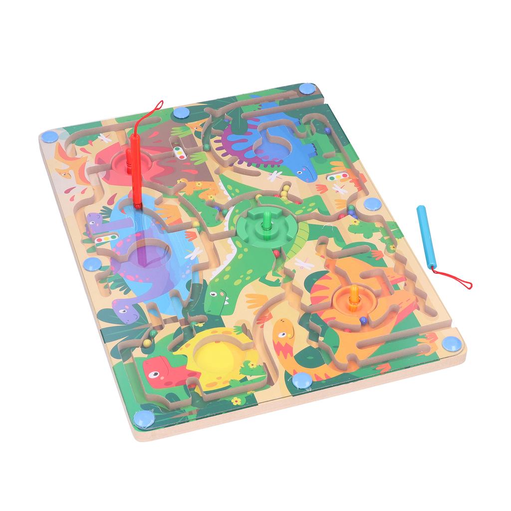 Maze Puzzle Game Cute Pattern Wooden Educational Learning Magnetic Toys for Children