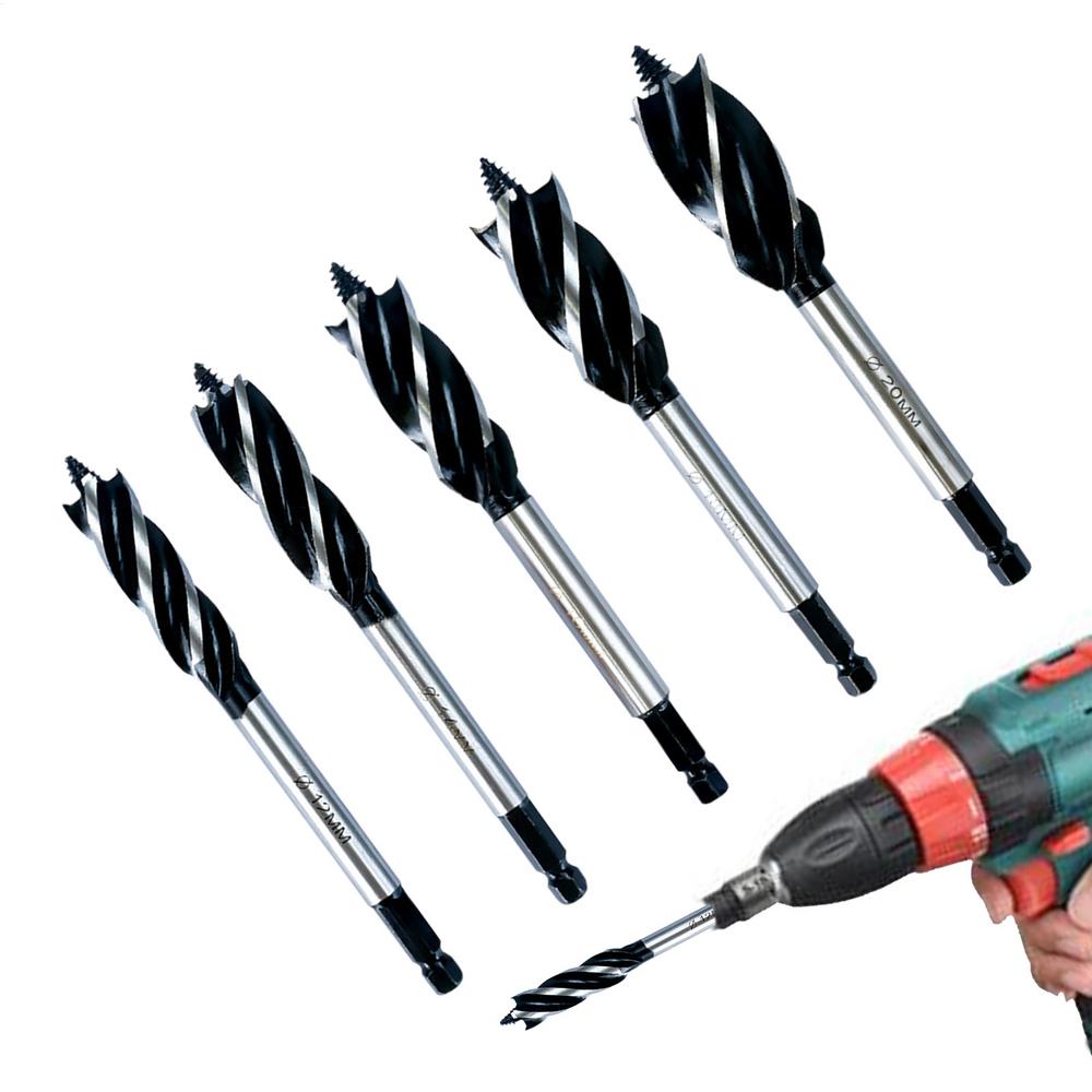 Drill Bit Set Hex Shank Woodworking Tools Self Tapping Woodworking Drill Bit For Woodworker Carpenters Door Locks Concrete