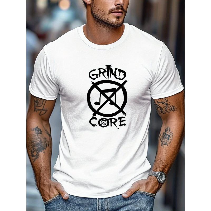 Men S GRIND CORE Patterned Summer Casual Short-Sleeve T-Shirt,Regular Fit S